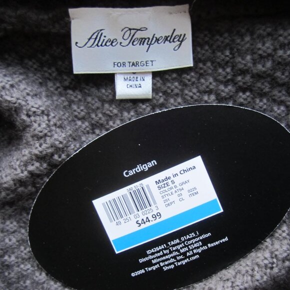 Alice Temperley for Target Sweater Coat long Maxi Cardigan Gray Black - Picture 3 of 5